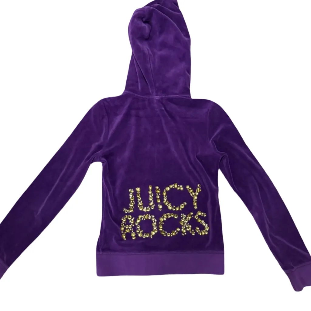 Y2K Juicy Couture Hoodie Full Zip - “Juicy Rocks”  Size Small - Image 2