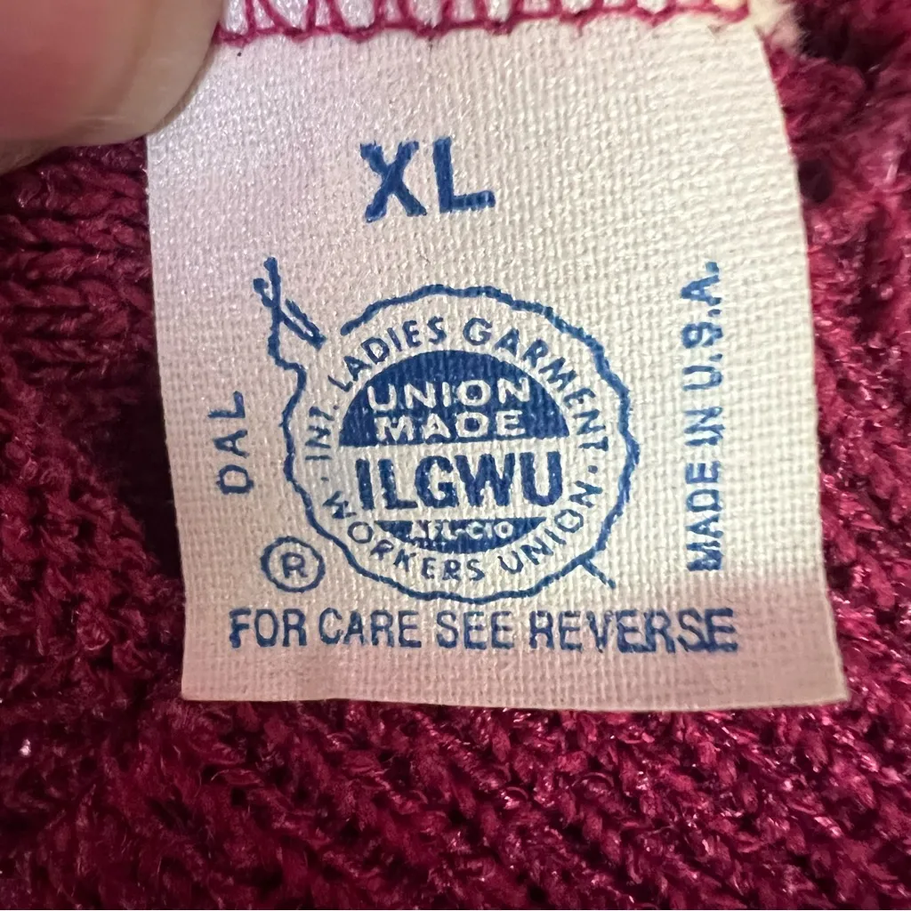 VTG 1970s James Kenrob Sweater Vest Button Front Pants Set Sz XL USA Union Made Pink - Image 10