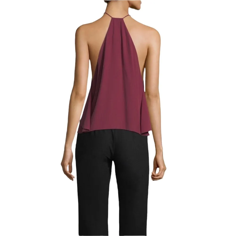Robert Rodriguez new ✦ Sexy Strappy Silk Red Carpet Draped Cami Top ✦ Wine - Image 4