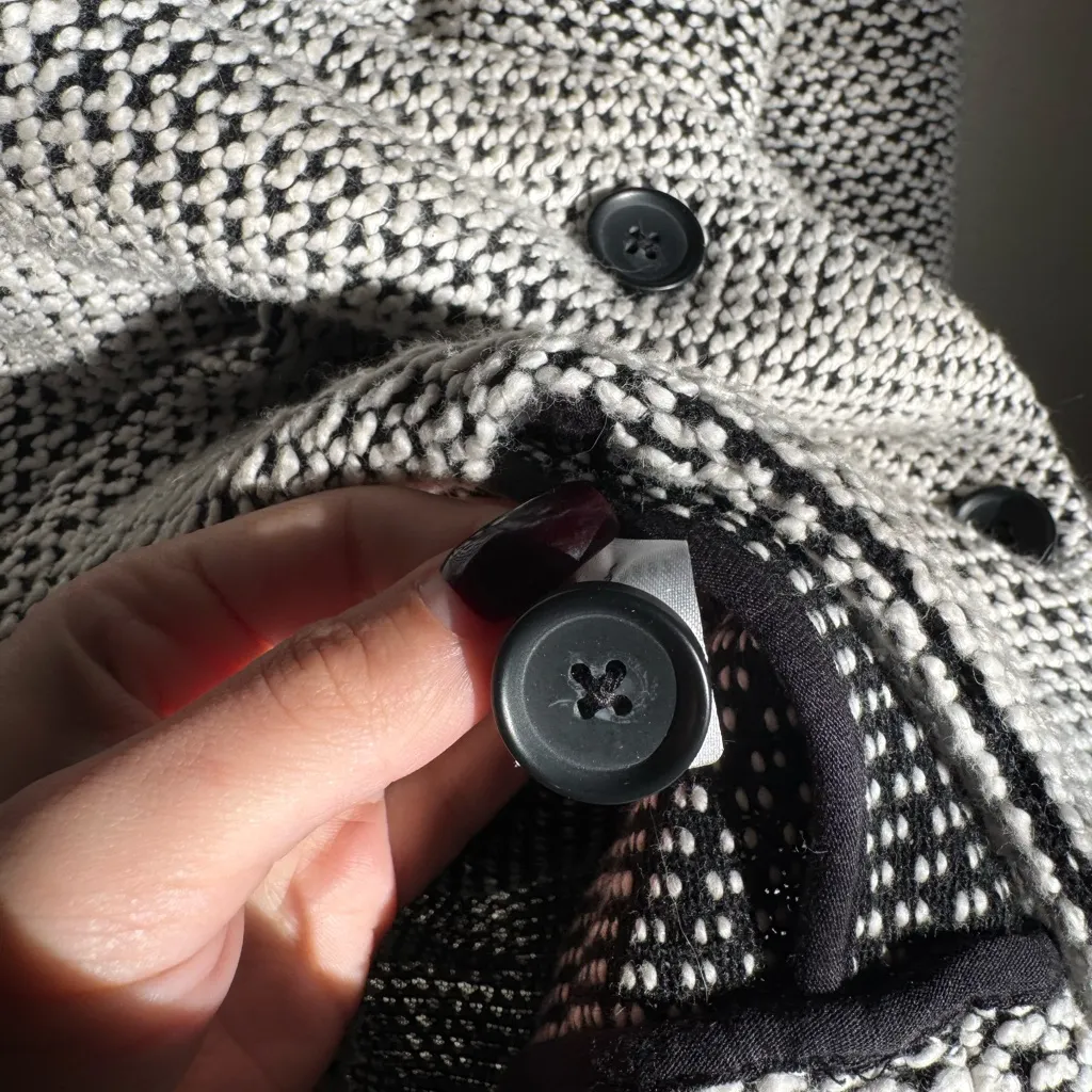 Marine Layer Birdseye Blazer Sz XL Cardigan Jacket‎ Black & White Textured Knit - Image 7