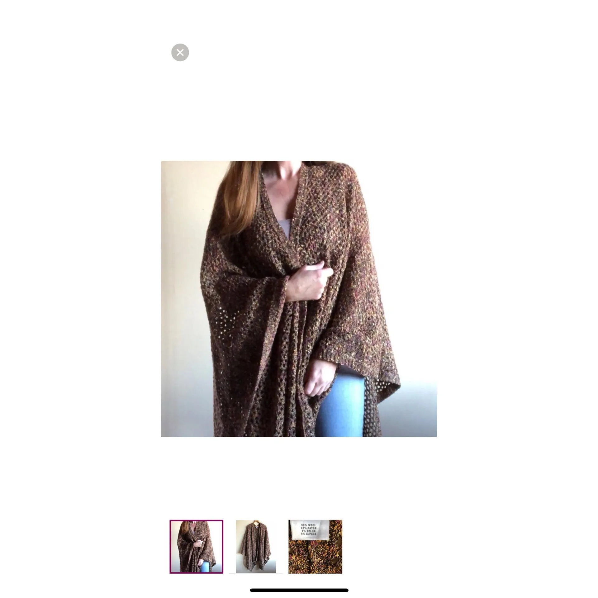 St John Sport Wool Alpaca Blend Open Knit Cardigan OS Old Money Fall Chic - Image 8