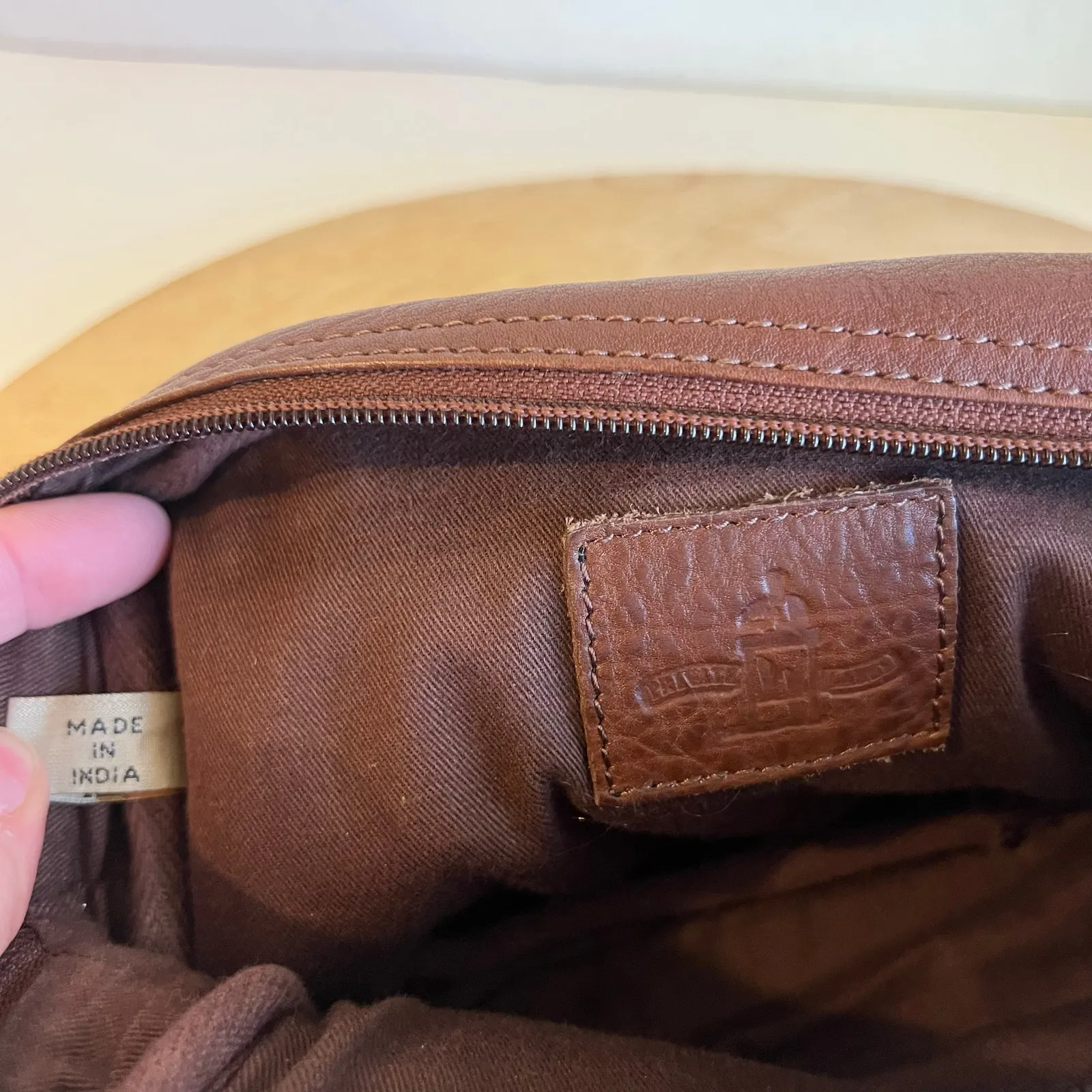 Brown Vintage 90s Soft Genuine Leather Zipper Small Crossbody Fanny Pack Bag - Image 8