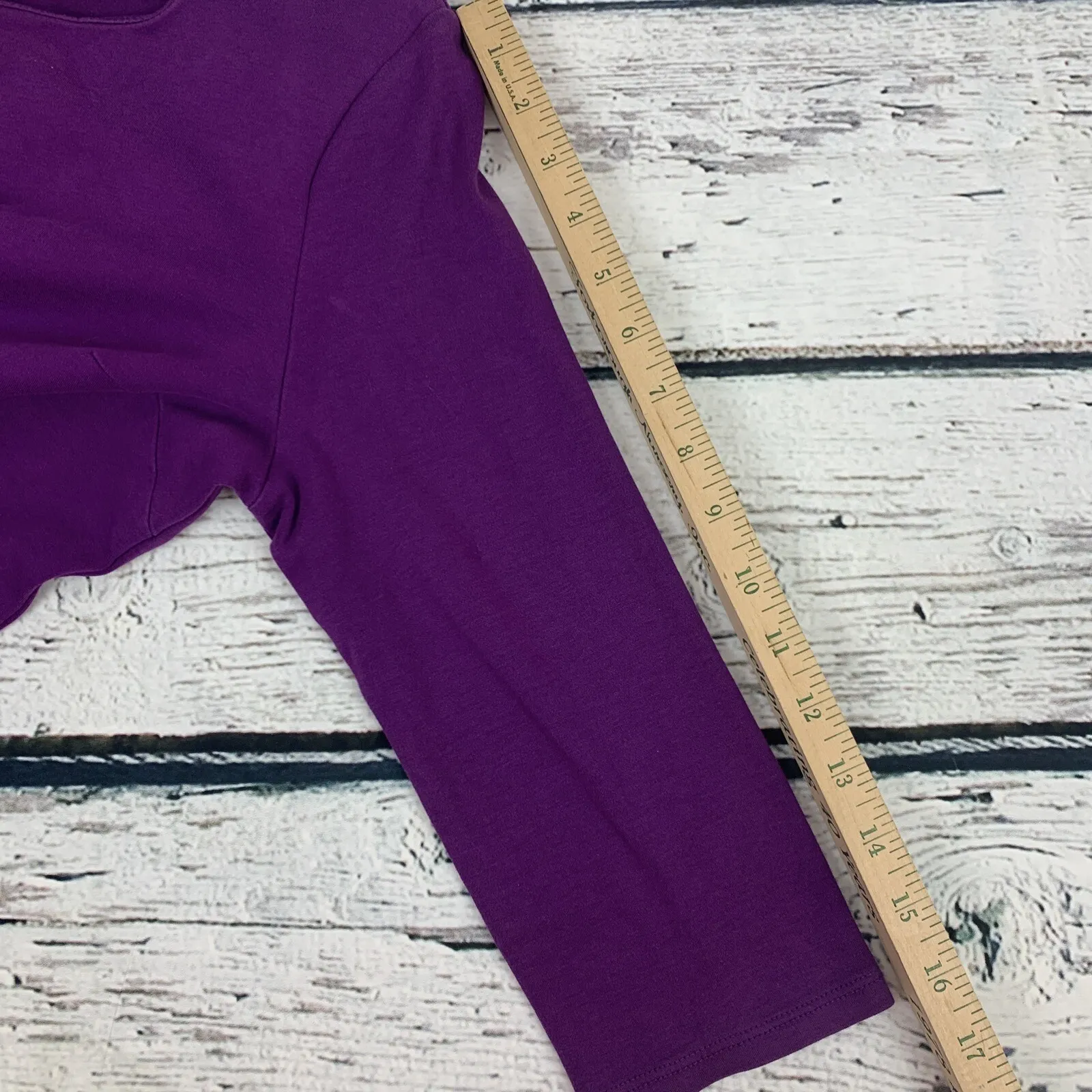 New York & Company Purple Dress 3/4 Sleeve‎ Cotton Blend Casual [Size Medium] - Image 8