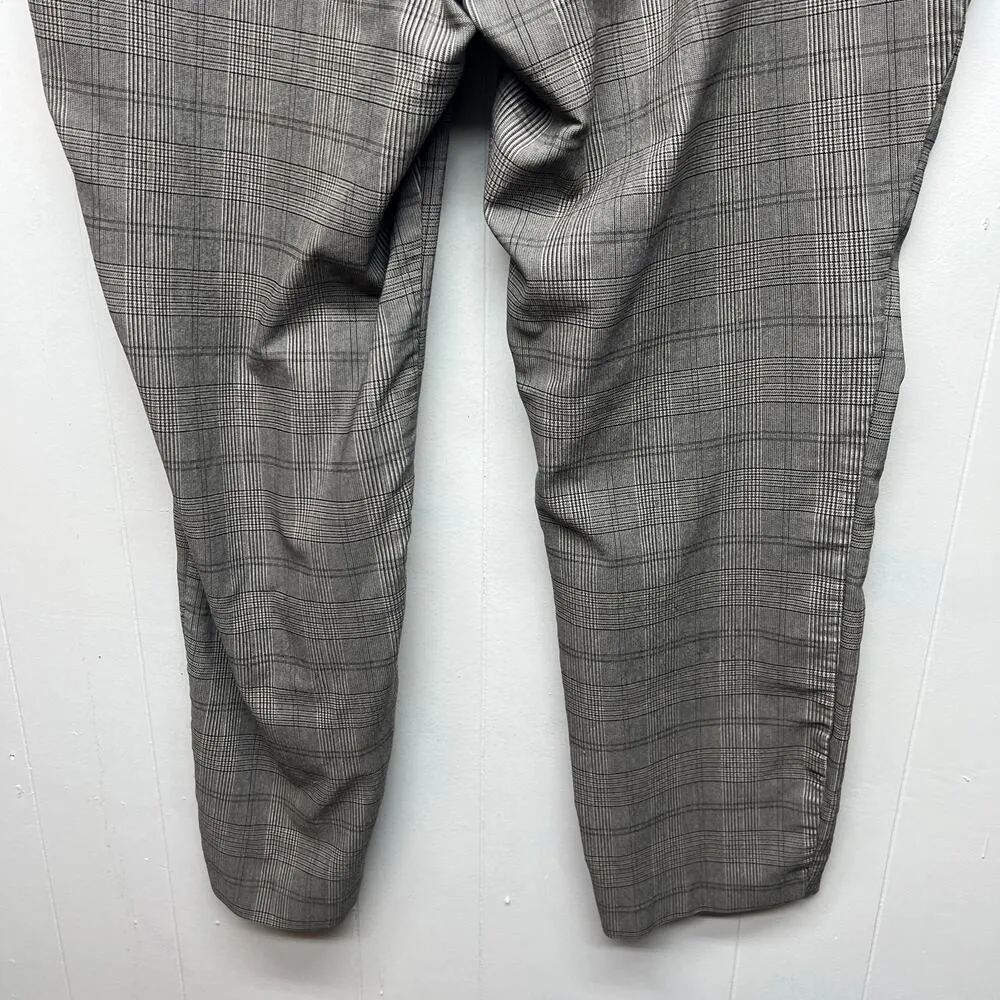 Hilary Radley Pull On High Rise Plaid Women's Gray Pants Size XL Side Pockets - Image 8