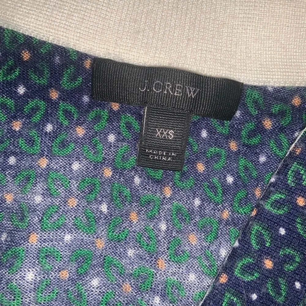 Jcrew merino wool tiger sweater xxs 198$ winter printed luxury fall button cardi - Image 3