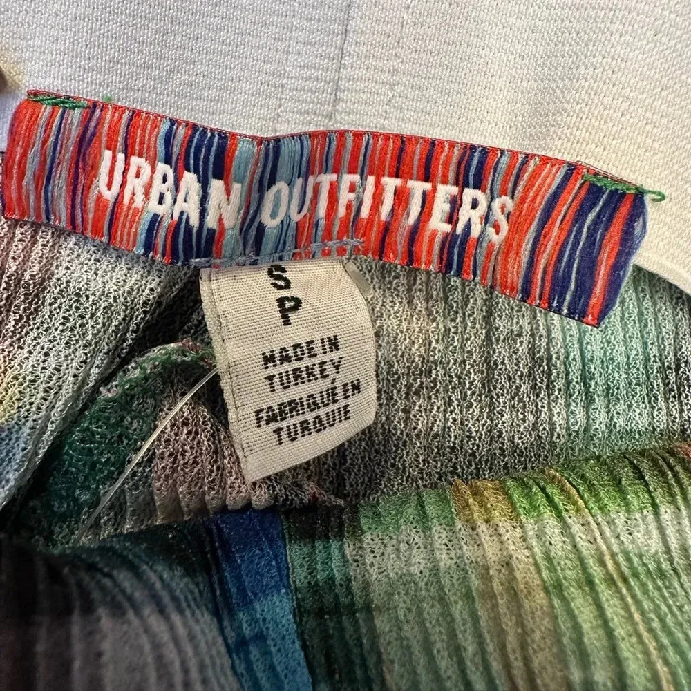 Urban Outfitters UO Margot Printed Wide-Leg Pant Green Blue Tie Dye Size S NWT - Image 10