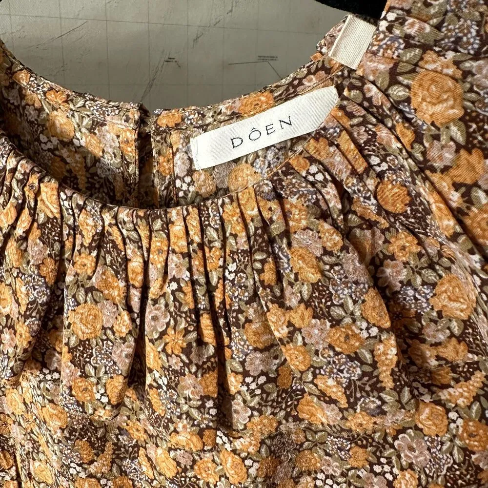 Doen Lady Emma Floral Baudoin Dress Yellow Size XS - Image 7