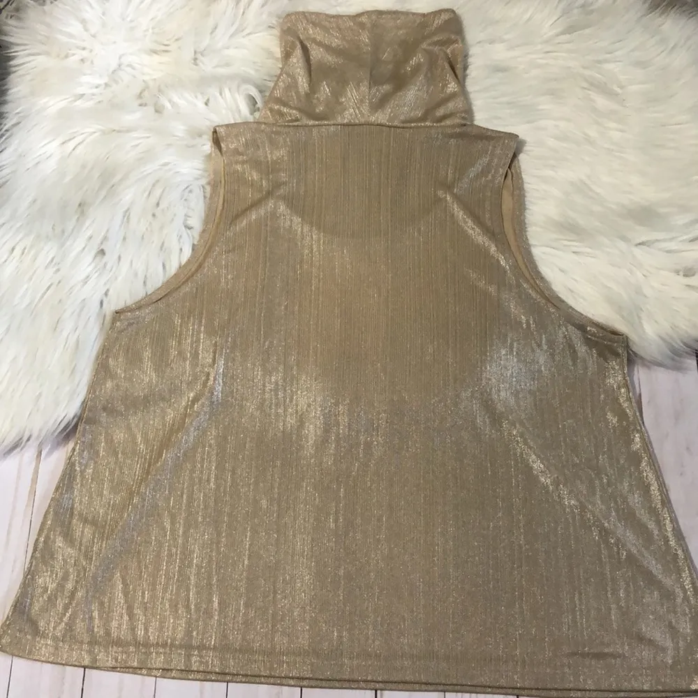 Jack by BB Jack cowl neck shimmery gold tank size M. NWT - Image 5