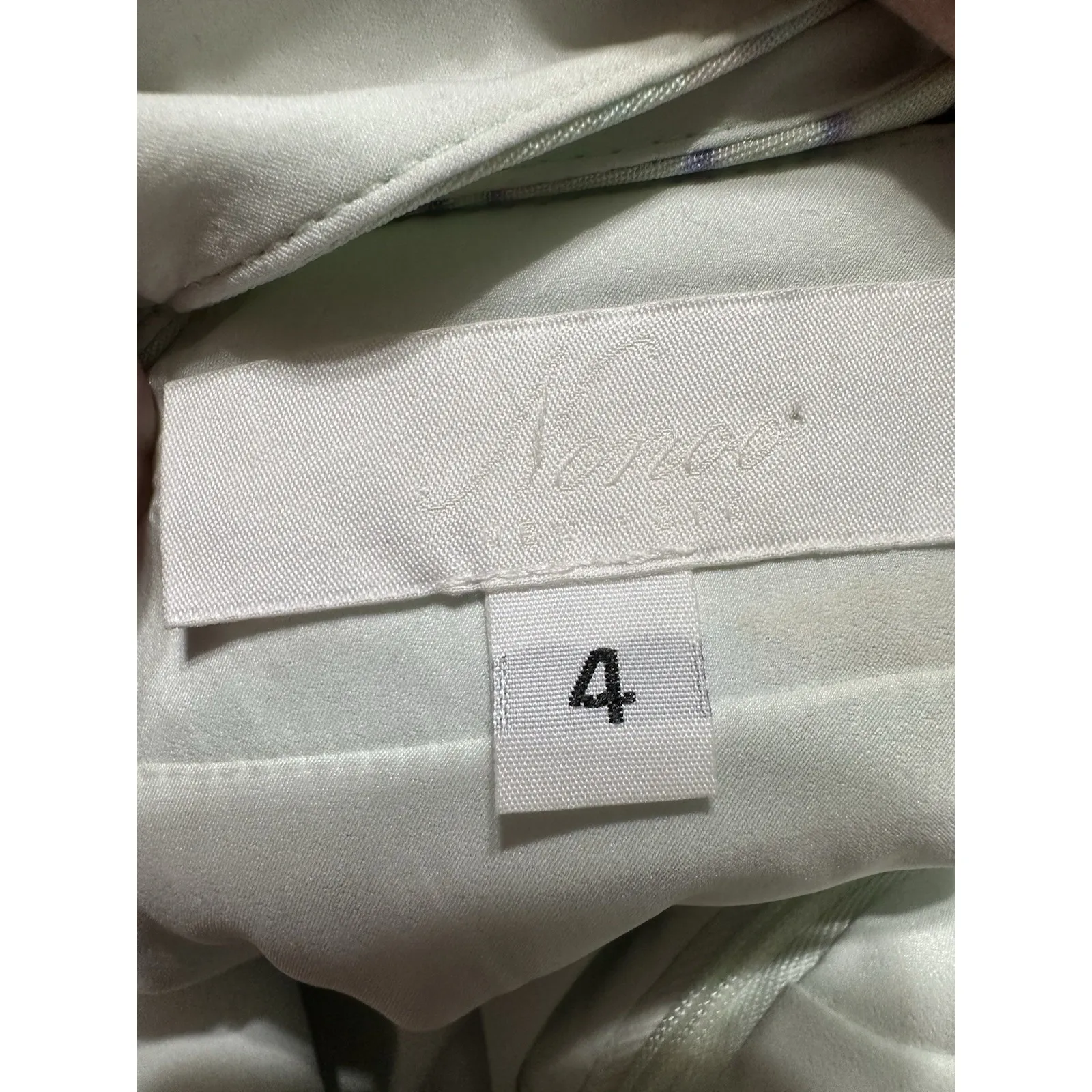 Misha Nonoo Field Hockey 100% Silk Mini Dress Size 4 Abstract Art Cityscape - Image 10