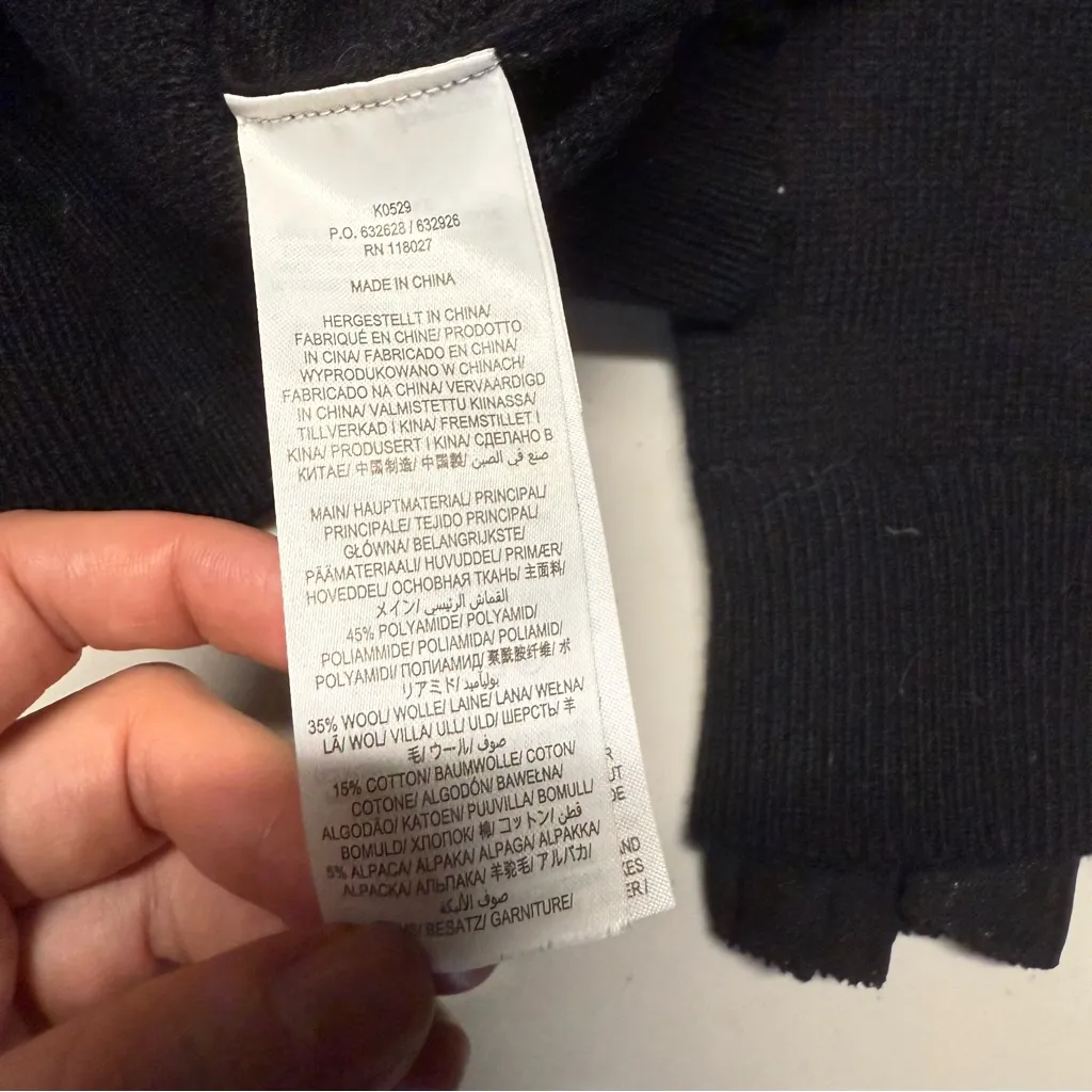 Boden Black Ruffle Trim High Neck Wool Blend Sweater Size 6 EUC - Image 5