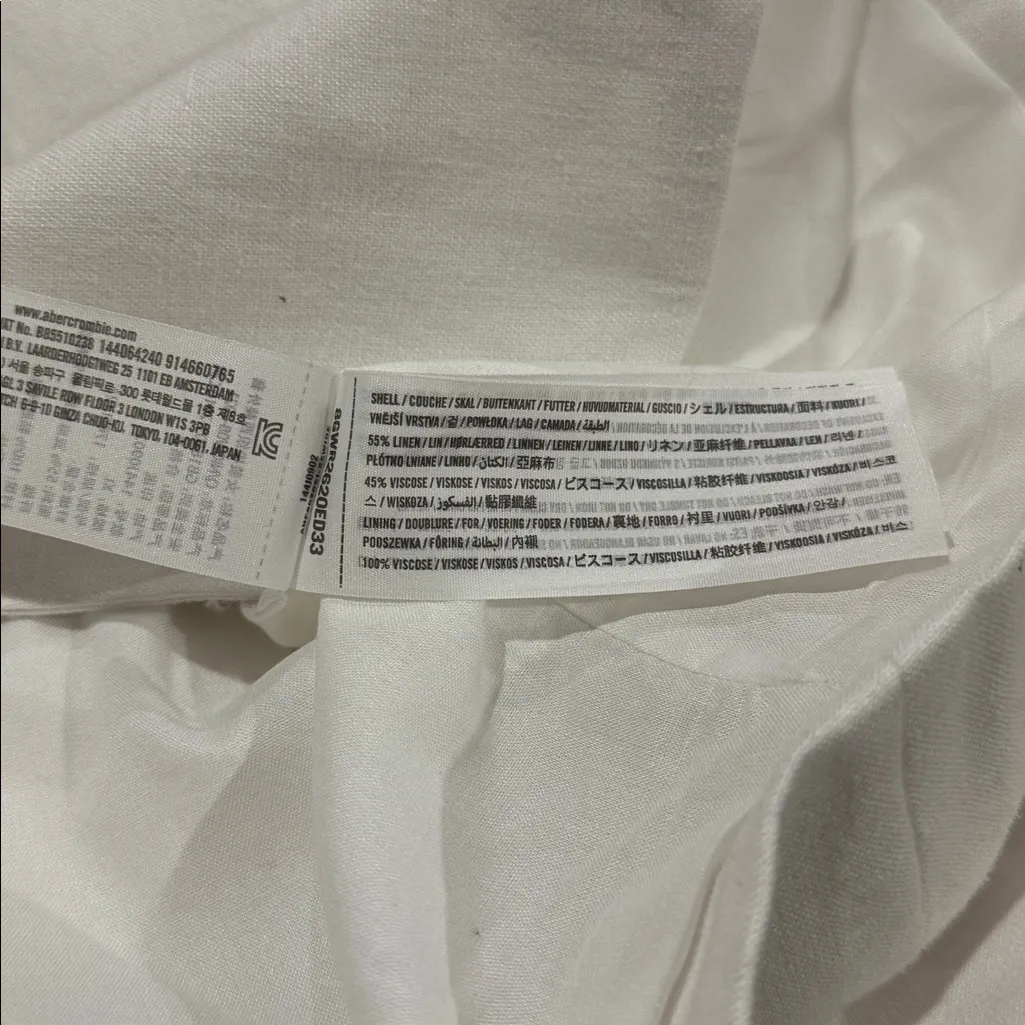 NWOT Abercrombie & Fitch White Linen Blazer Oversized Relaxed Fit Button XL - Image 8