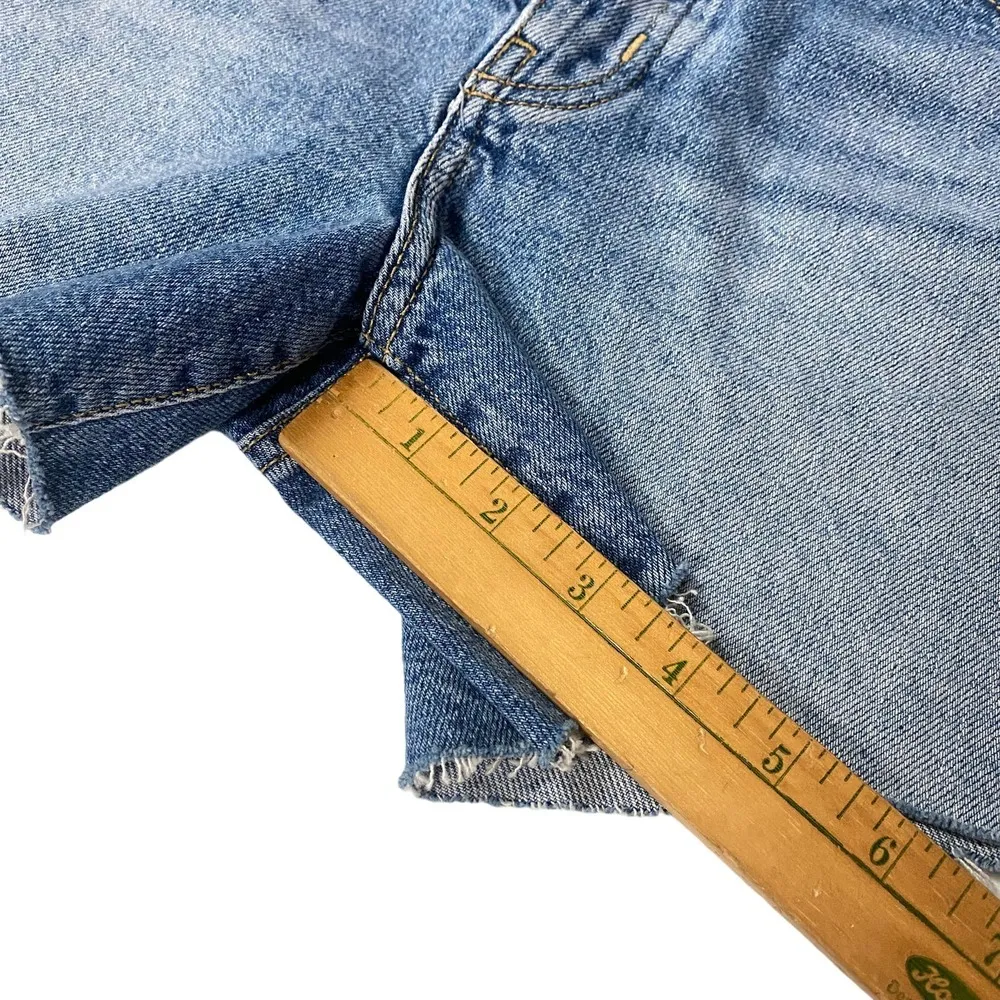 FOREVER 21 MOM Short High Rise Relaxed Shorts Women's Sz 26 Blue Jeans - Image 4