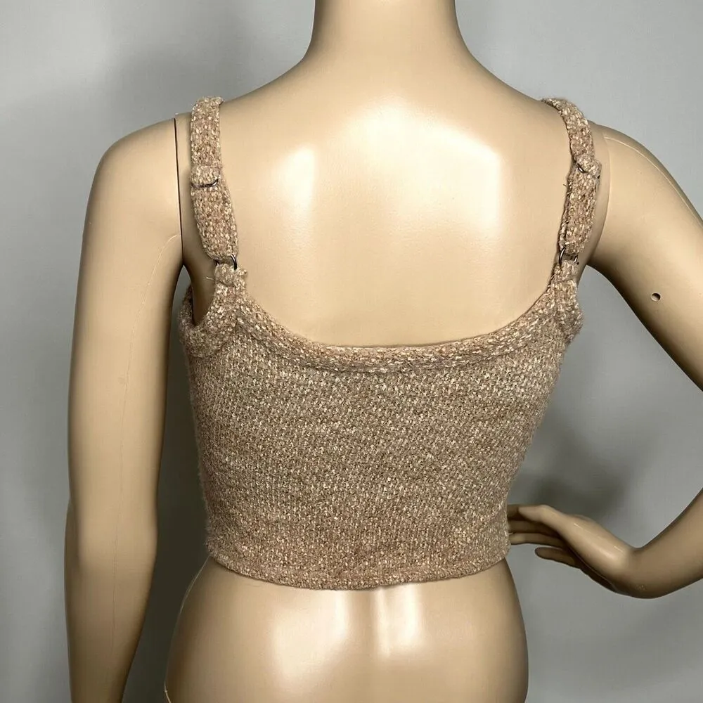 Hollister Beige Sweater Crop Tank Top - Image 3