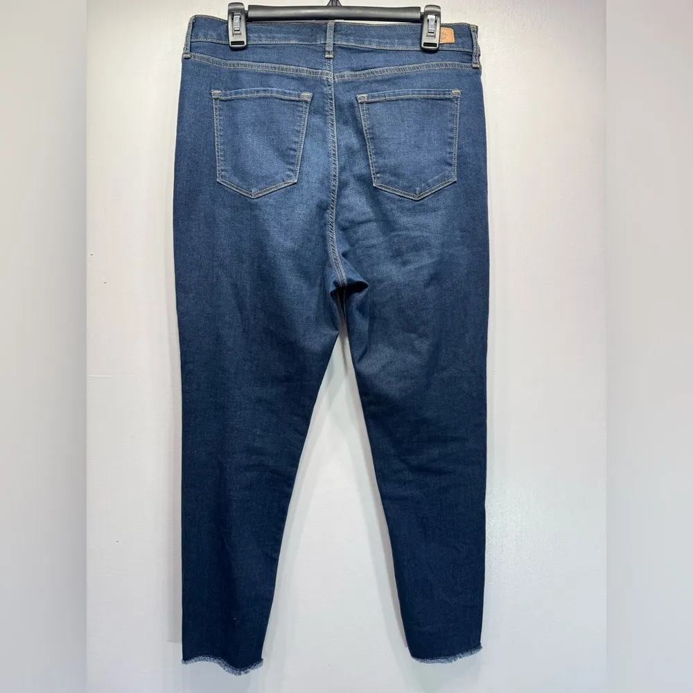 Sofia Vergara Rosa Curvy Ankle Dark Wash Denim Ripped Hem High Waisted Jeans - Image 4