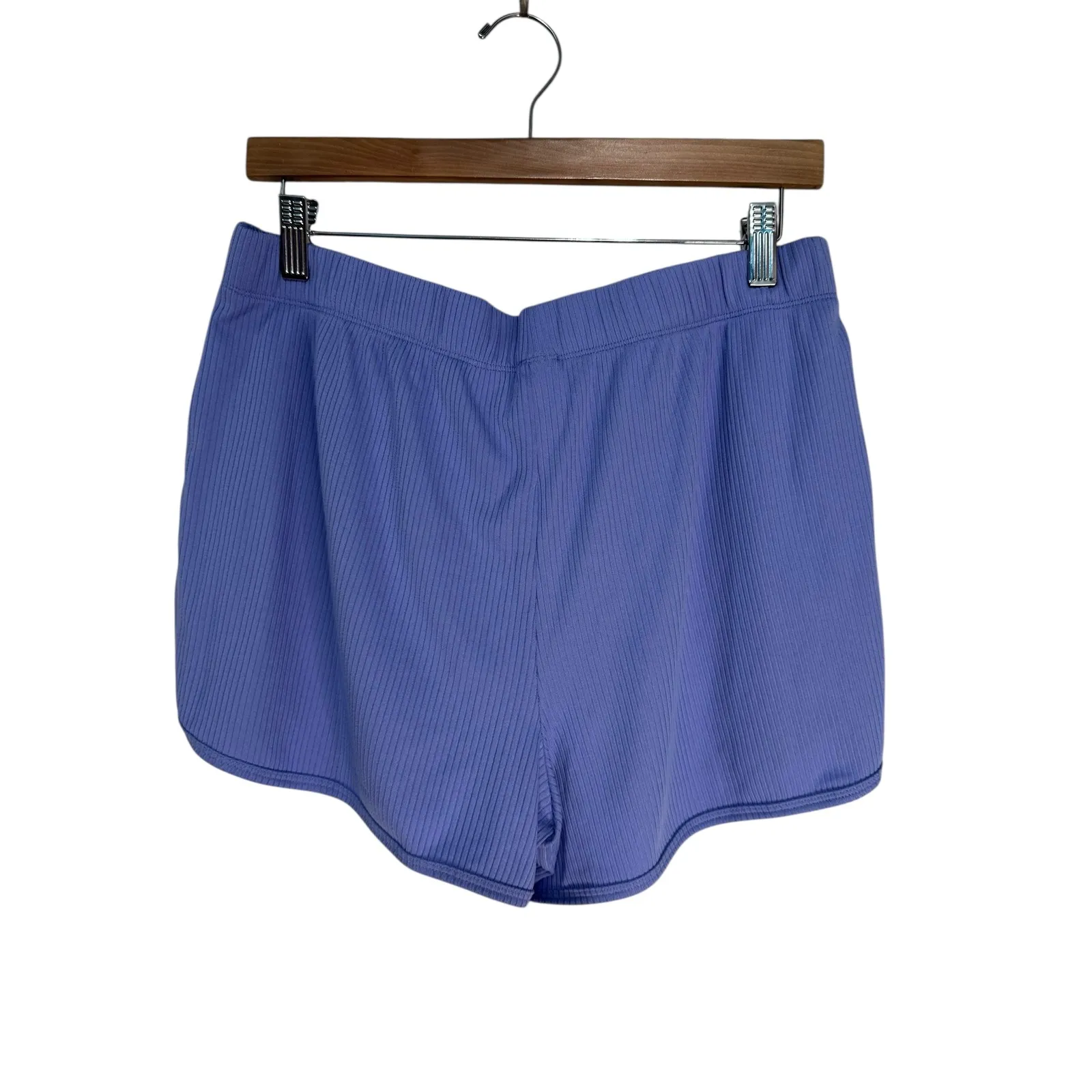 Juicy Couture Ribbed Pajama Set Purple Rhinestone Logo Top Shorts Women's Size M - Image 9