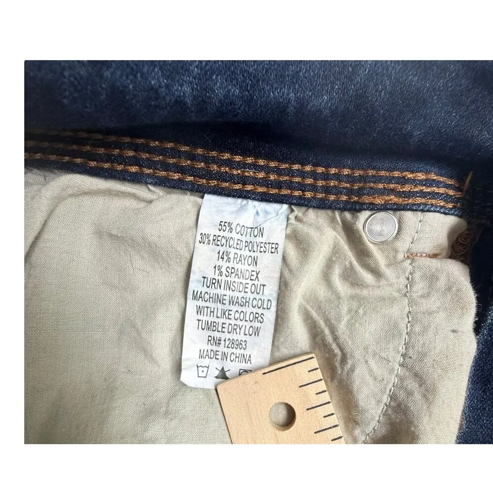 Indigo Rein Skinny BLUE JEANS Women's SMALL 27x27 Distressed Double Button Zip - Image 4