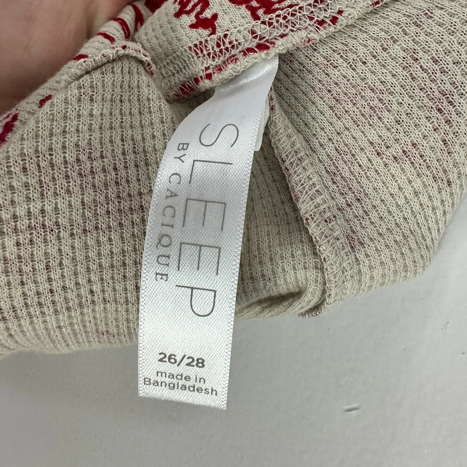 Sleep by Cacique 26 Red Cabin Reindeer Print Thermal Pajama Pants Cozy Holiday - Image 5