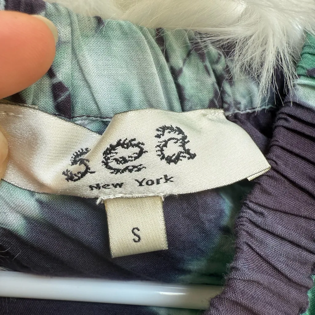 Sea New York Aveline Tie Dye Print Pintucked Tank Top in teal Blue - Image 11