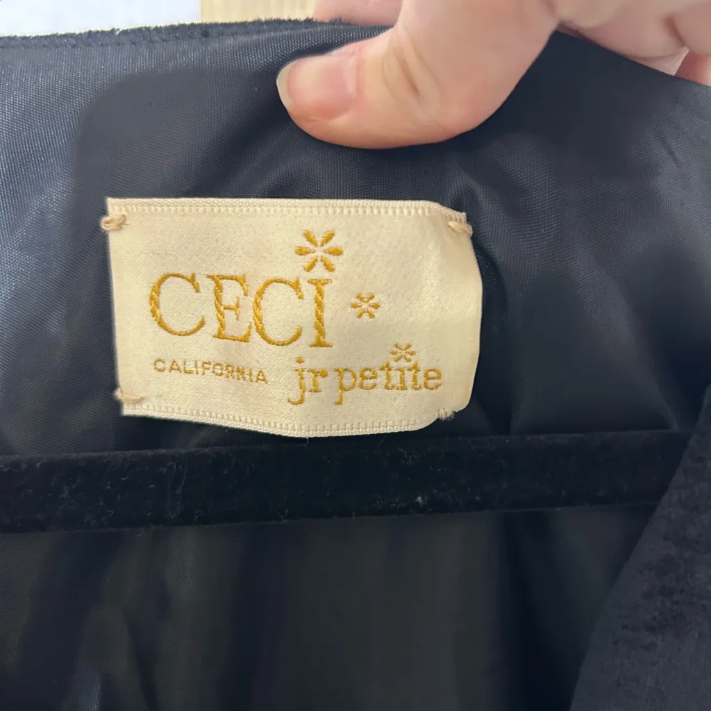Vintage 60’s/70’s Ceci California Jr. Petite Black Velvet Dress - Image 5