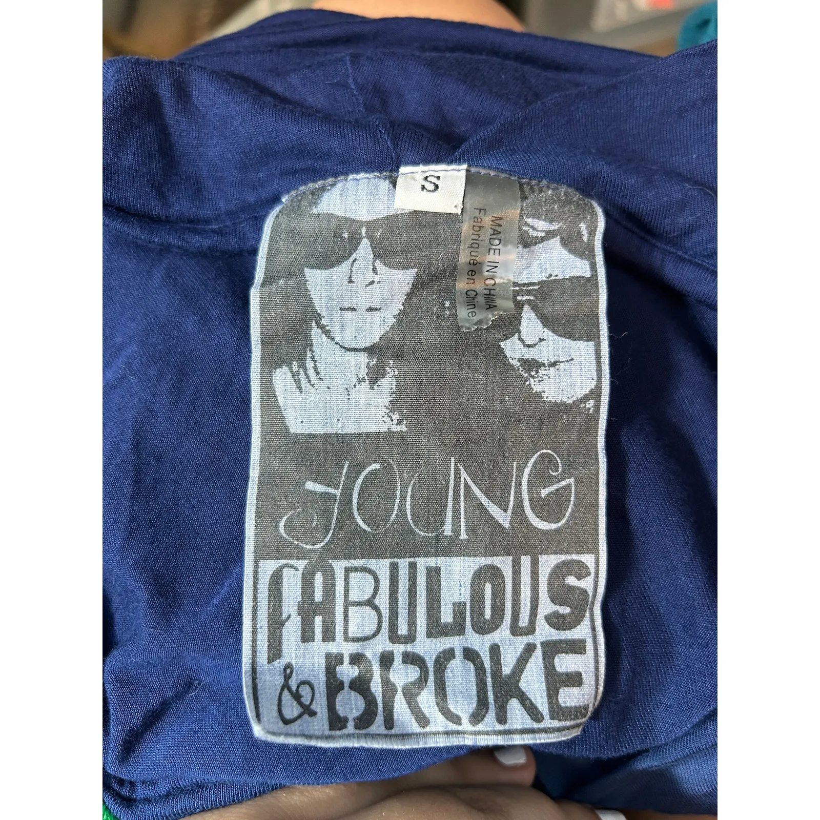 Young Fabulous & Broke Mini Dress Small Blue Ombre Tie Dye Drape Fairy Grunge - Image 7