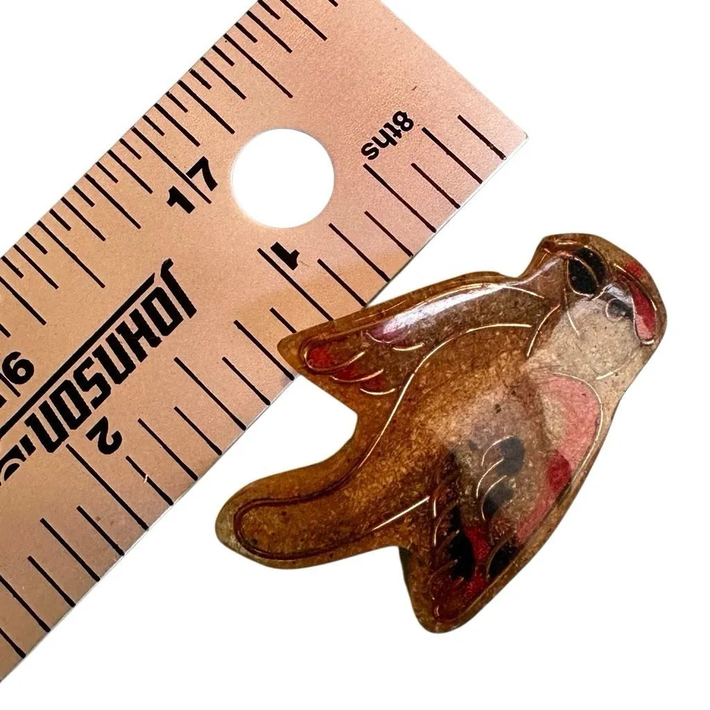 Artisan Resin Lucite Bird Brooch - Image 6