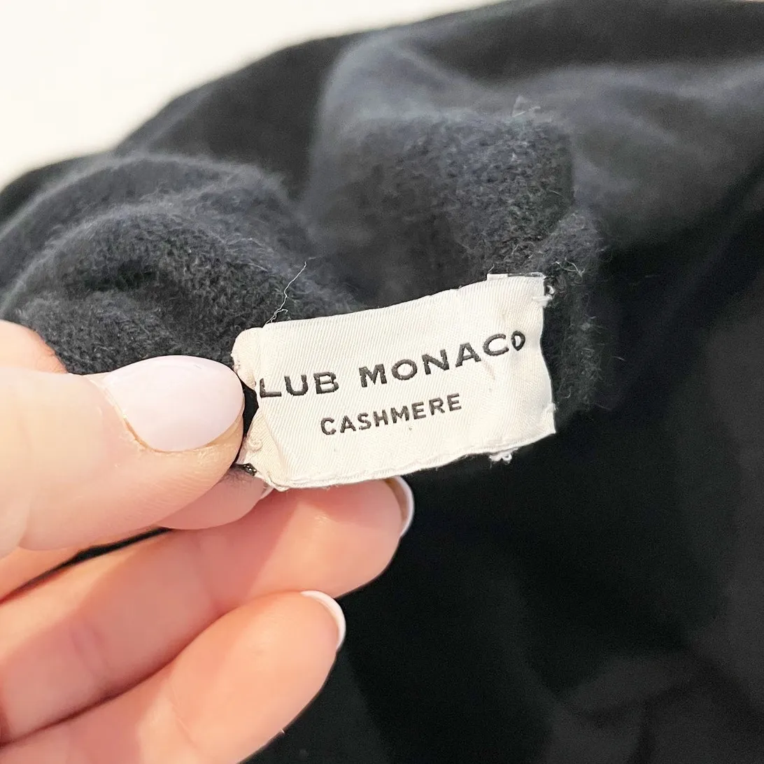 Club Monaco Cristina 100% Cashmere Shawl Lapel Cardigan Sweater Black Small - Image 3