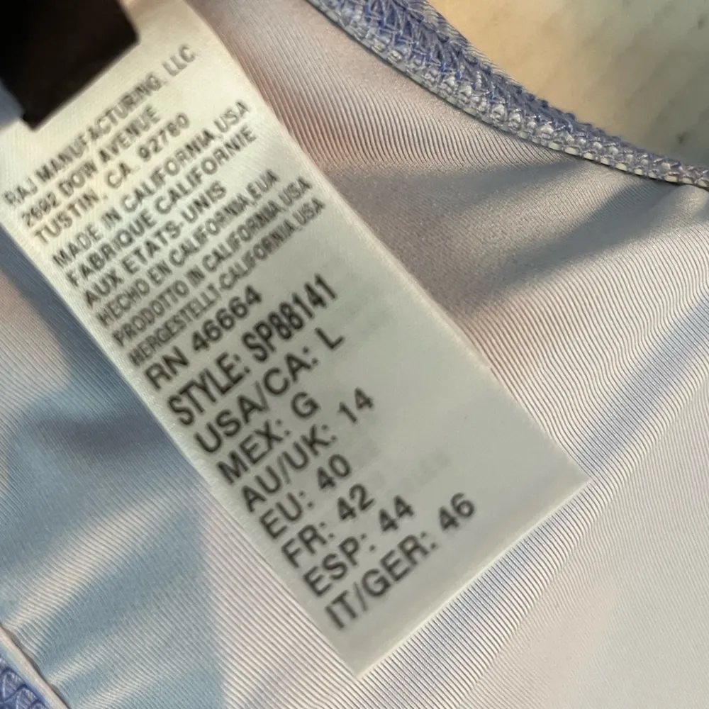 Splendid Swim Top Floral Flurry Bikini RSC Halter Bra Sz L NWT Blue Pink Floral - Image 15