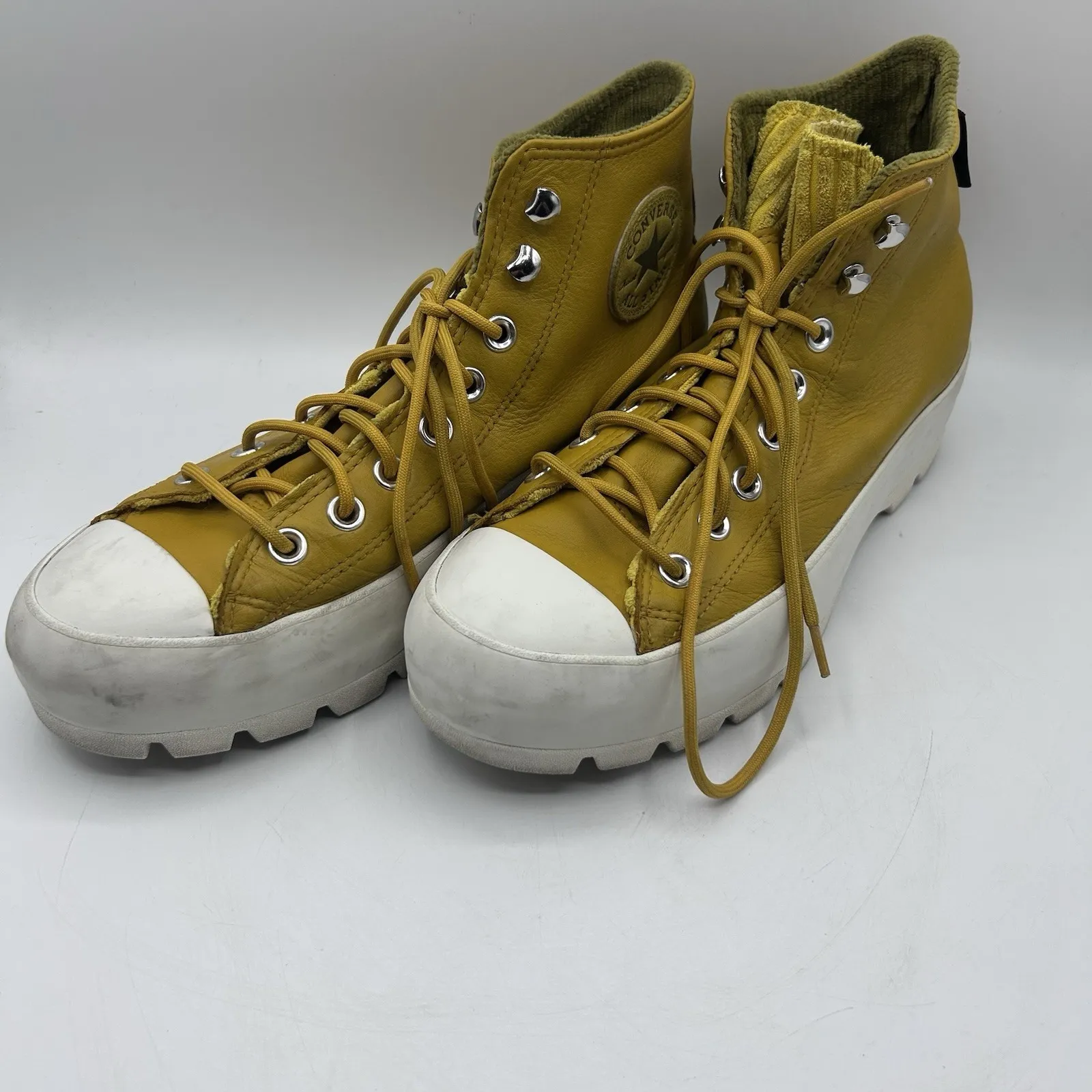 Converse Mountain Club Goretex Lugged Hi Yellow Leather Sneaker Boots Womens 9.5 - Image 2
