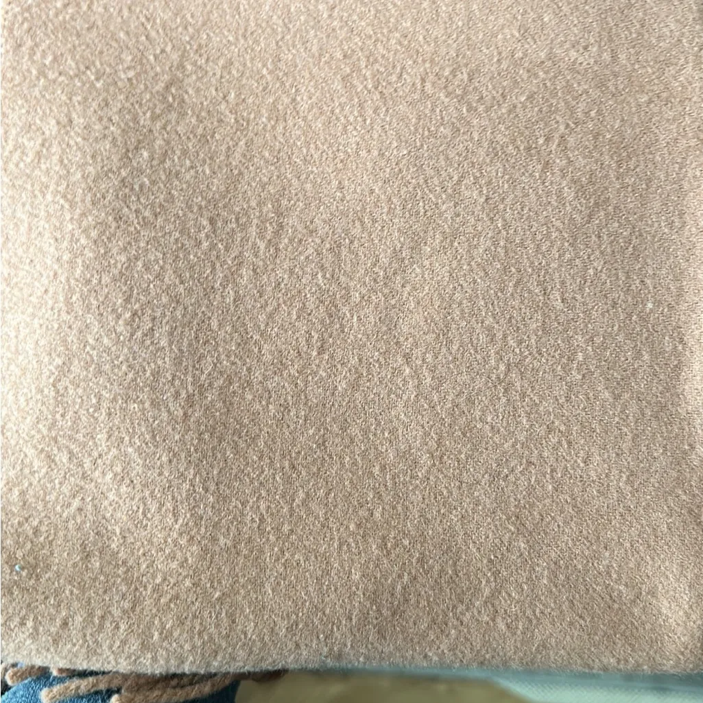 Lambs Wool Scarf with Fringe Brown - Image 3