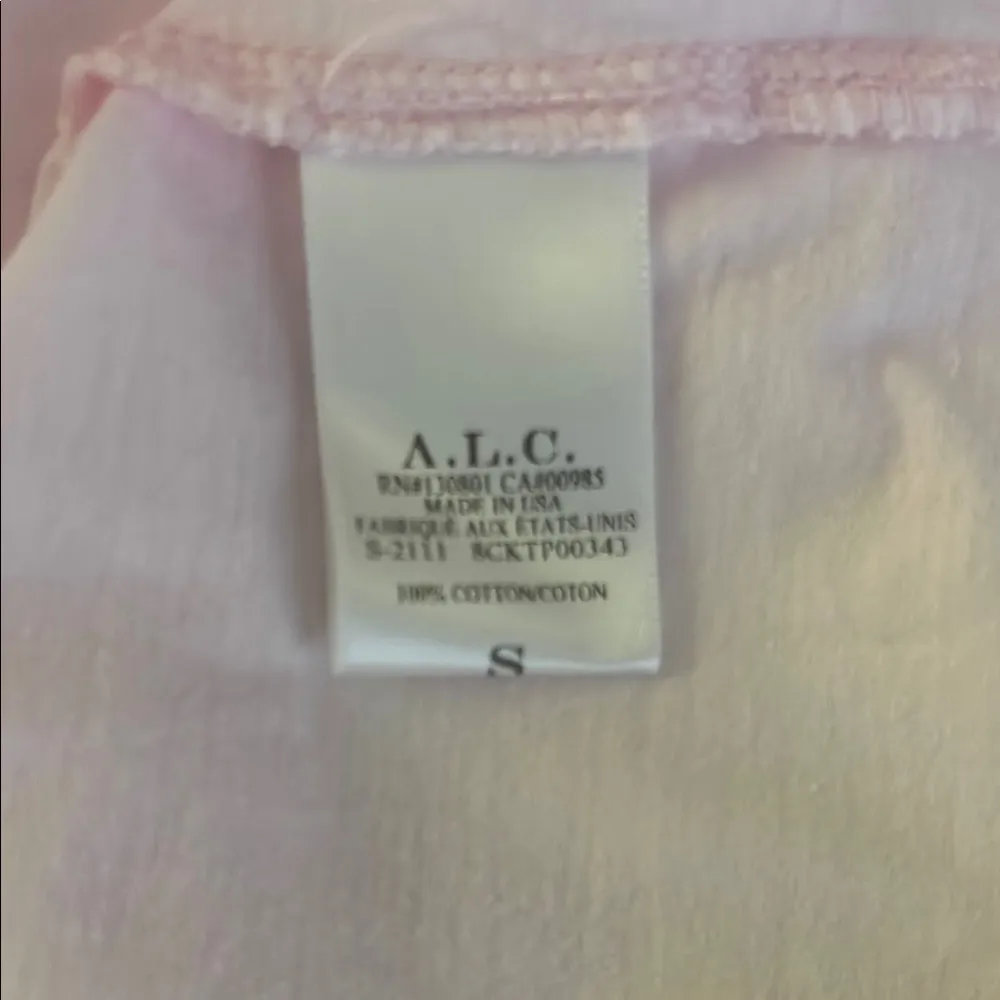 A.L.C. Women's Light Pink Cotton Puff Short Sleeve Top Small - Image 5