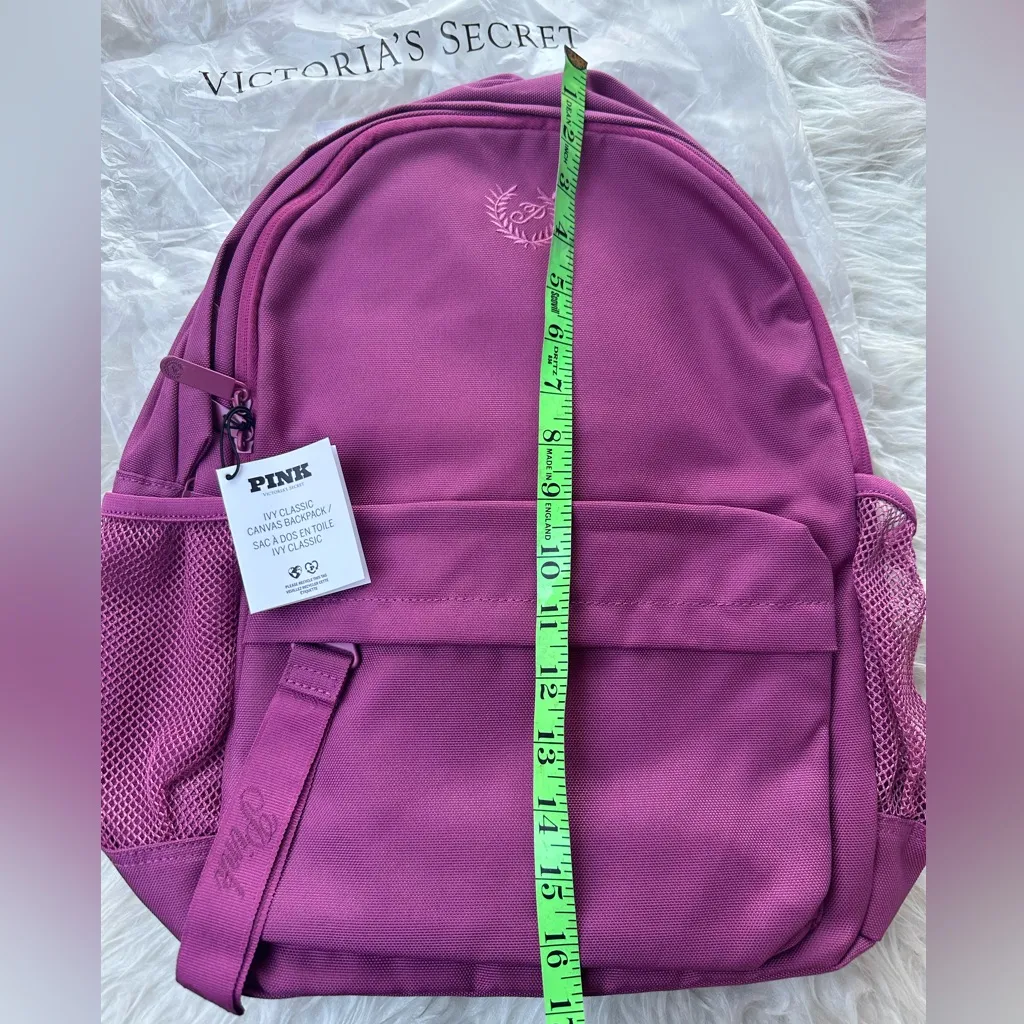 Victoria's Secret PINK Ivy Classic Canvas Backpack Red Violet - Image 3