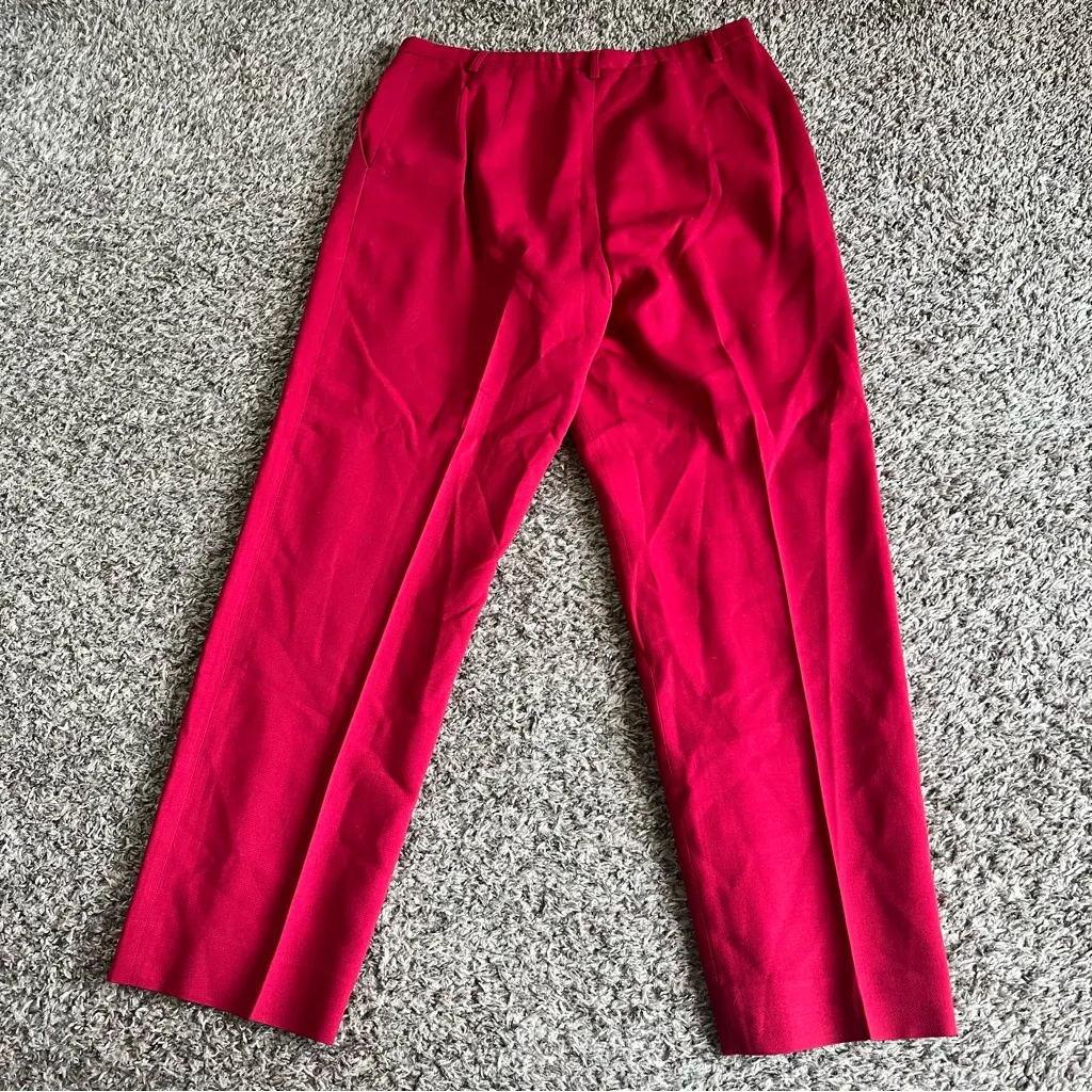 Pendleton  Vibrant Red Wool Women's Trousers size 14 - Image 6