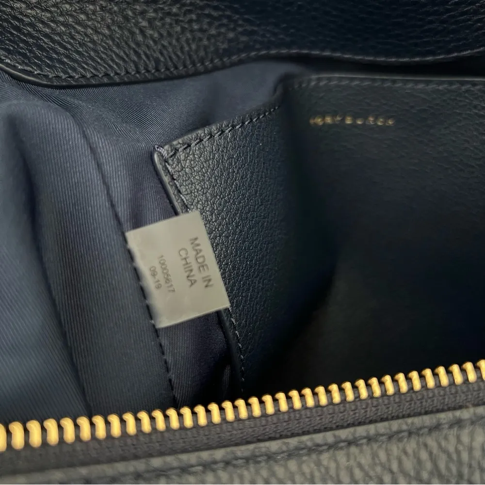 Tory Burch Blue Perry Balloon Stripe Satchel Leather Bag NEW Multicolor - Image 13