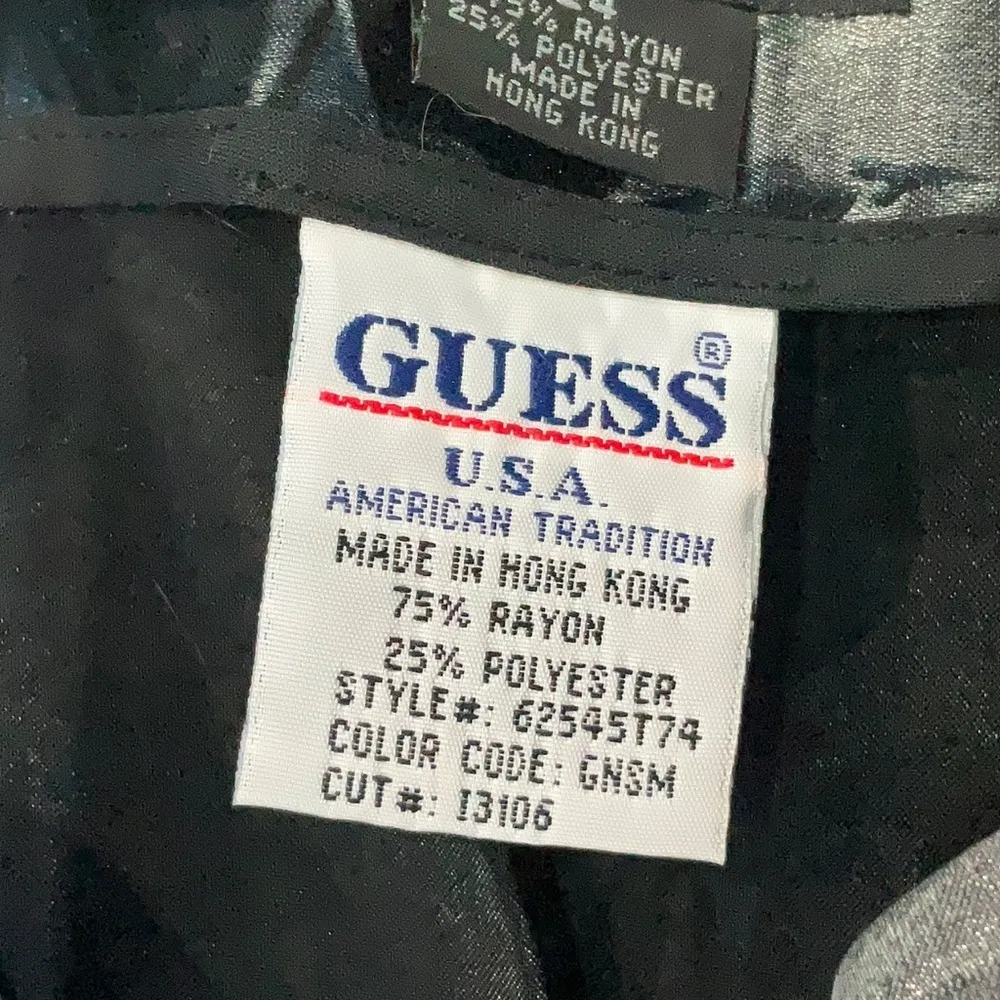 Vintage Guess Metallic Silver Black Floral Roses Pencil Skirt Womens Size 24 XXS - Image 4