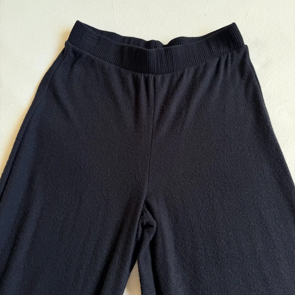 Project Social T  Brushed Wide Leg Pants in Black - Image 2