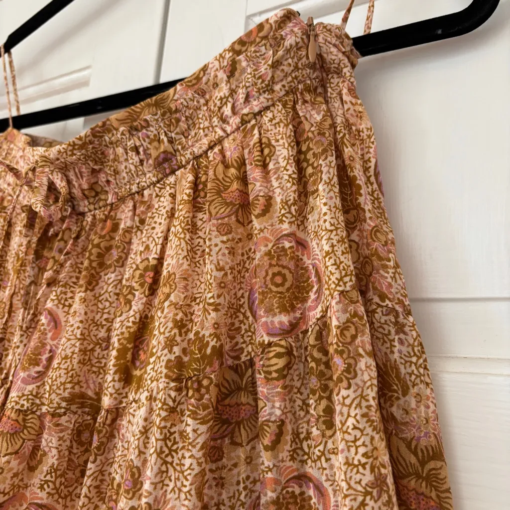 ULLA JOHNSON Verity Skirt Meadow Floral Print Ruffle Tiered Midi Skirt Size 0 XS - Image 10