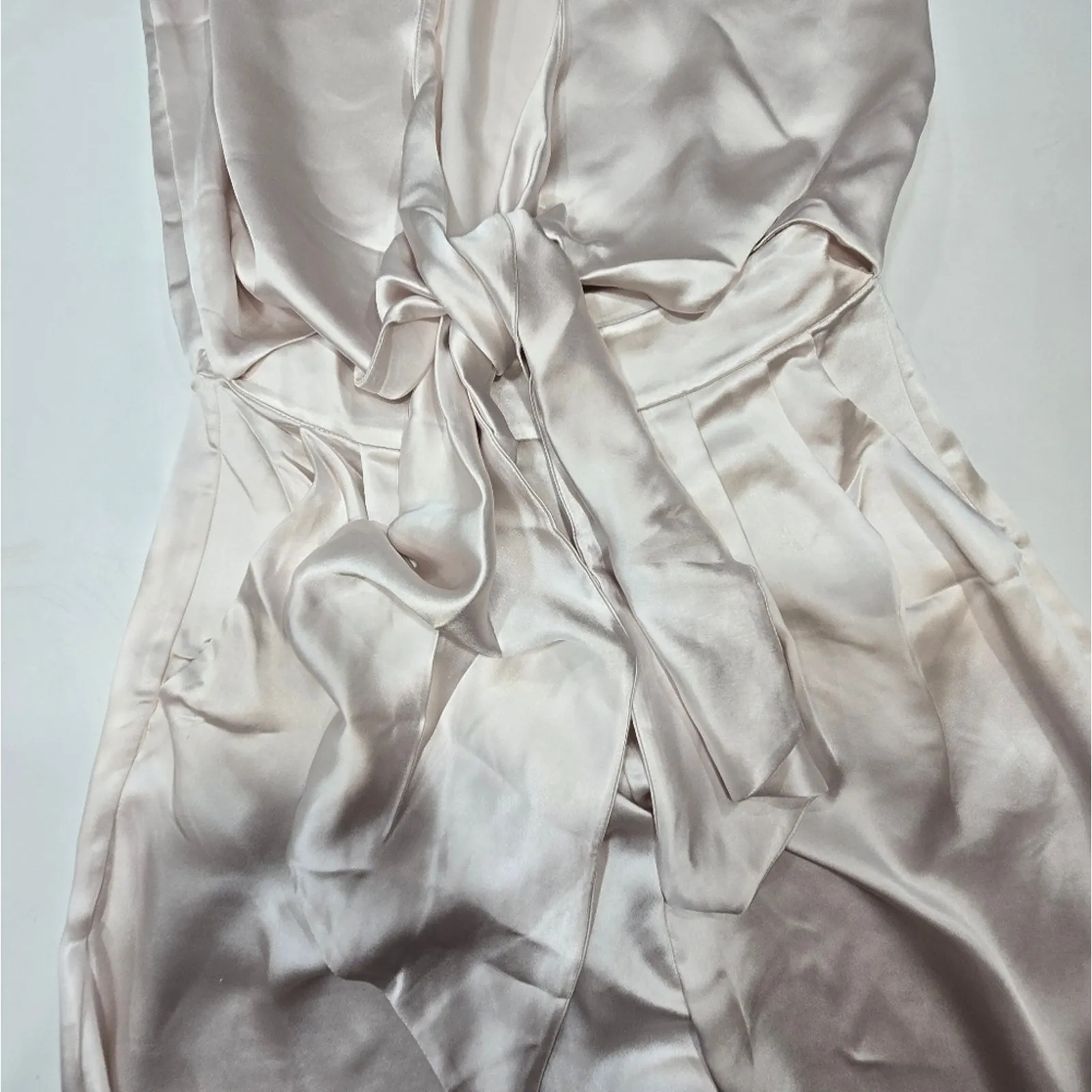 LPA Tie Front Jumpsuit in Champagne Pink XS - Image 5