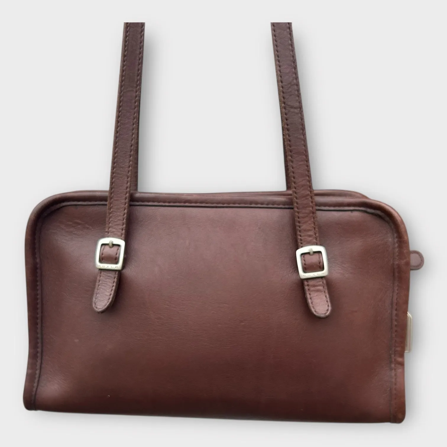 Vintage Coach 9051 Swing Zip Mahogany Glove-Tanned Leather Shoulder Bag Purse 98 - Image 10