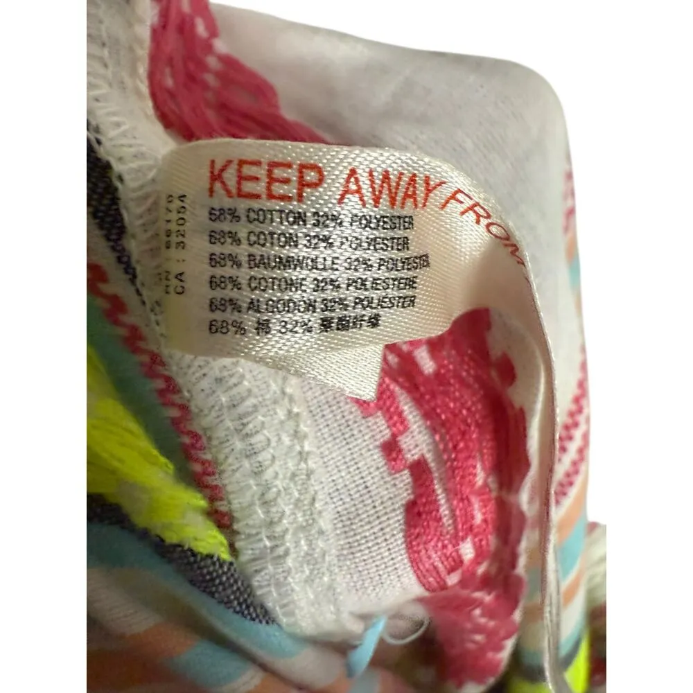 Anthropologie Jacquard Striped Relaxed Coastal Boho Jogger Lounge Beach Pants S - Image 12