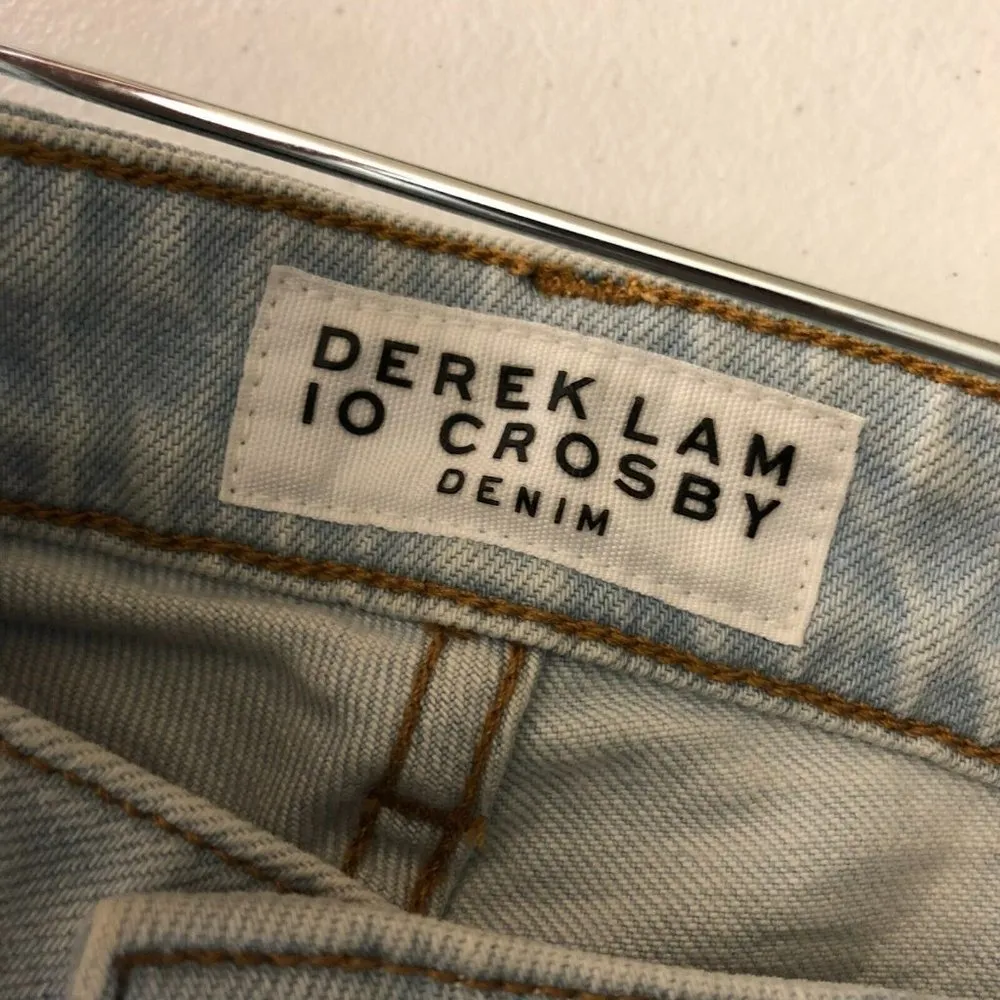 Derek Lam 10 Crosby Womens Gia Jeans Mid-Rise Cropped Flare Light Wash 28 - Image 4