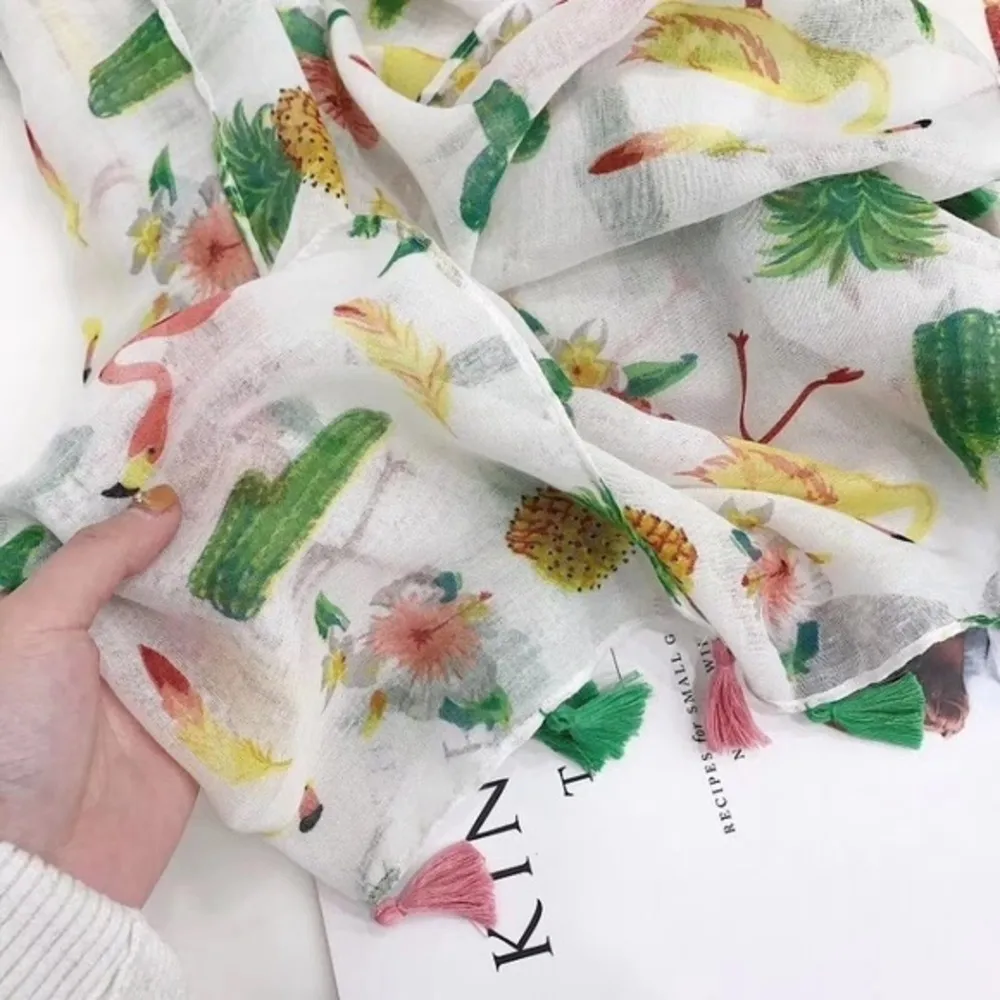 Cactus Pineapple Flamingo Beach Sarong Coverup - Image 4