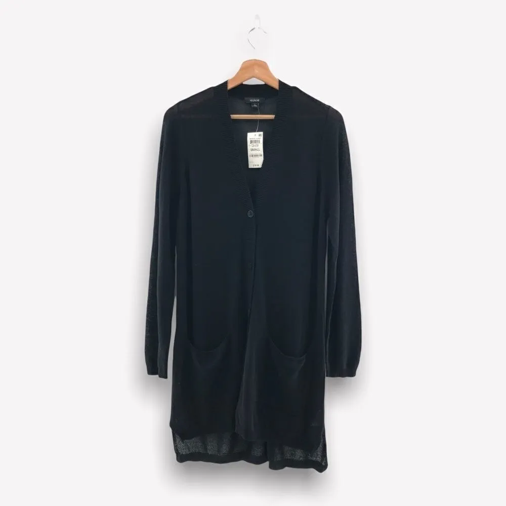 alfani button front cardigan deep black small‎ - Image 3
