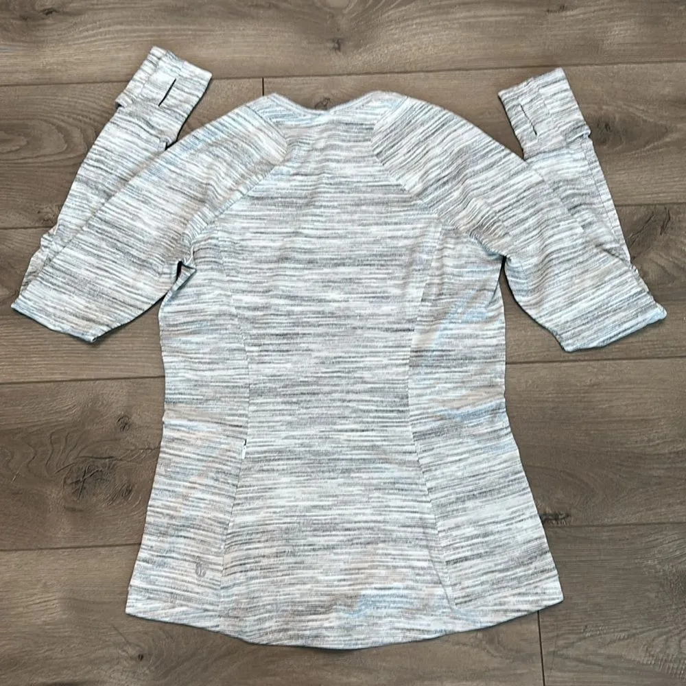 Lululemon Runderful Long Sleeve Space Dye‎ Camo White Silver Spoon Top Size 10 - Image 3