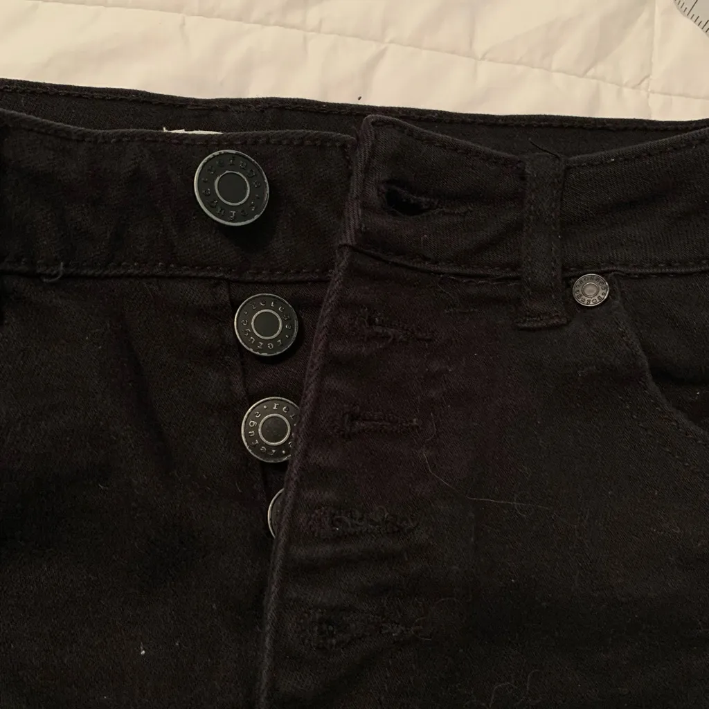 Refuge  Black cotton Jean Shorts - Image 5