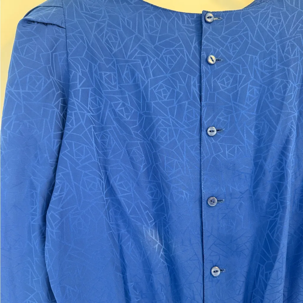 Vintage Nora Noh Silk Dress Blue Size 6 - Image 6