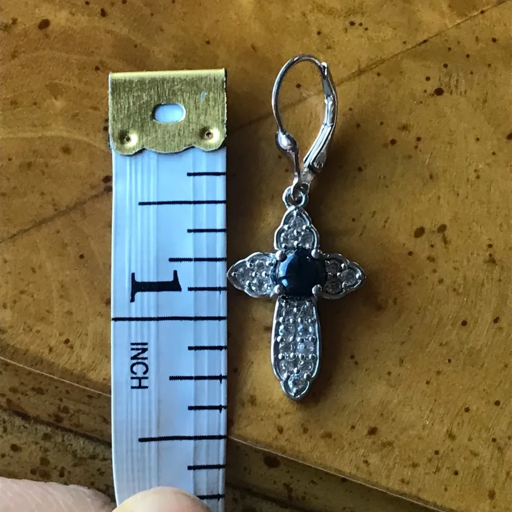 Natural Star Sapphire Sterling Silver Earrings - Image 4