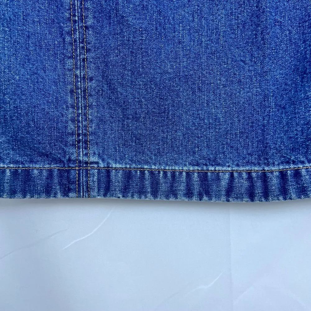 Ann Taylor A-Line Denim Skirt with Side Slit Medium Wash Vintage Style Womens‎ 8 - Image 4