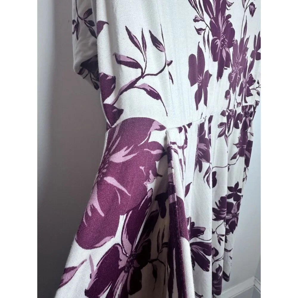 Torrid Size 3 (22/24W) Purple Flora Print Super Soft Mini Skater Dress Date Nigh - Image 9