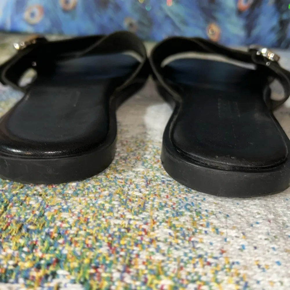 Don Uorri Size 40 Black Leather Sandals - Image 9