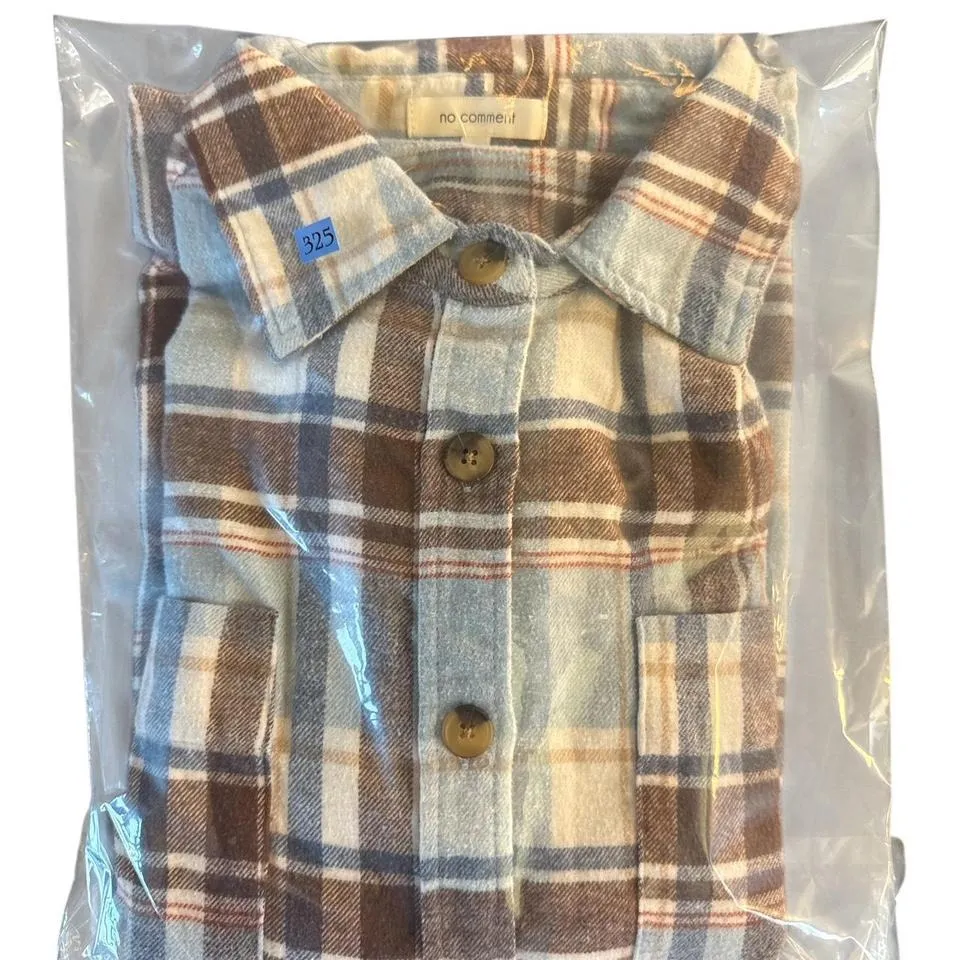 No Comment no comments blue & tan flannel shirt size Medium - Image 5